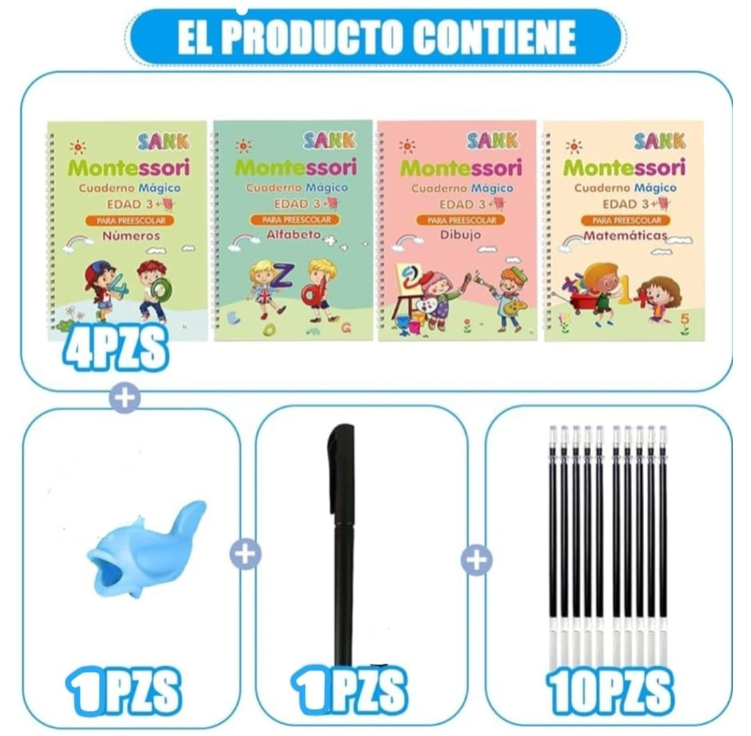 kit De 4 Cuadernos De Escrituras Magicos