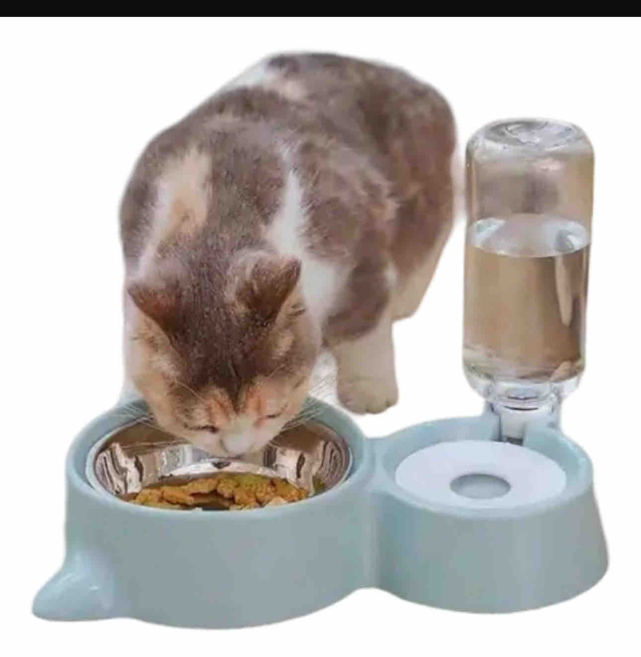 ✨ Plato Doble con Dispensador de Agua para Mascotas ✨