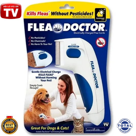 ✨ Peine TV Flea Doctor para Mascotas - Mata Pulgas para Perros y Gatos ✨