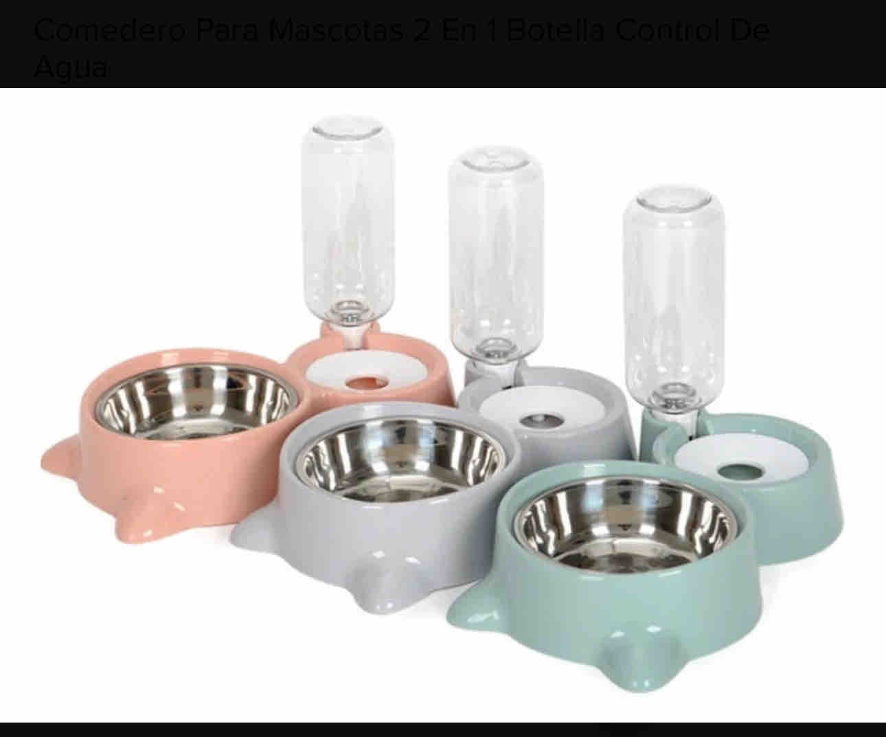 ✨ Plato Doble con Dispensador de Agua para Mascotas ✨